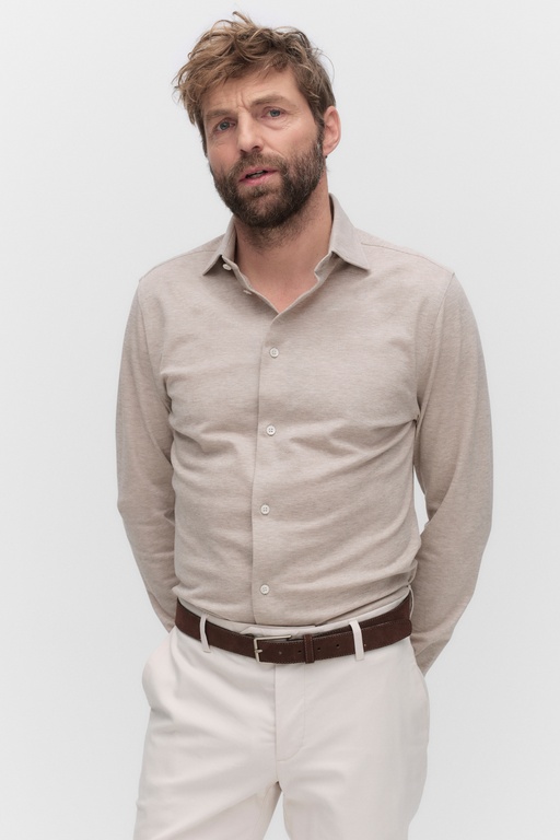 Baker pique shirt BEIGE MELANGE